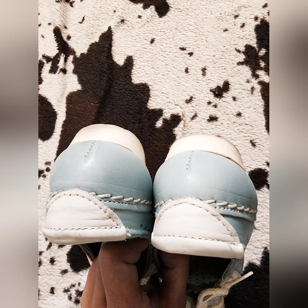 "BASS" WOMEN'S 70'S/80'S LACE UP SHOES - LIGHT BLUE - Picture 4 of 6